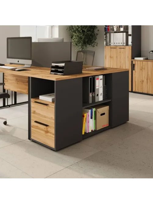 Тумба приставная к рабочей станции К-Loft 241T002 дуб натур./графит