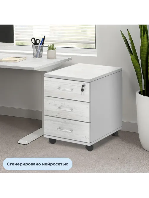 Тумба Easy St . выкатная 911274 (549) сосна винтер/серый 3 ящ