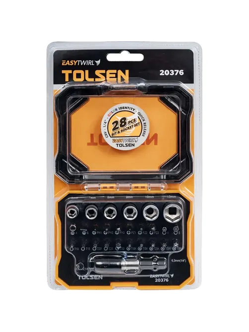 Набор бит 1/4,PH,PZ,Hex,Torx,Slotted,TorxTR,28предм.TOLSEN ТТ20376