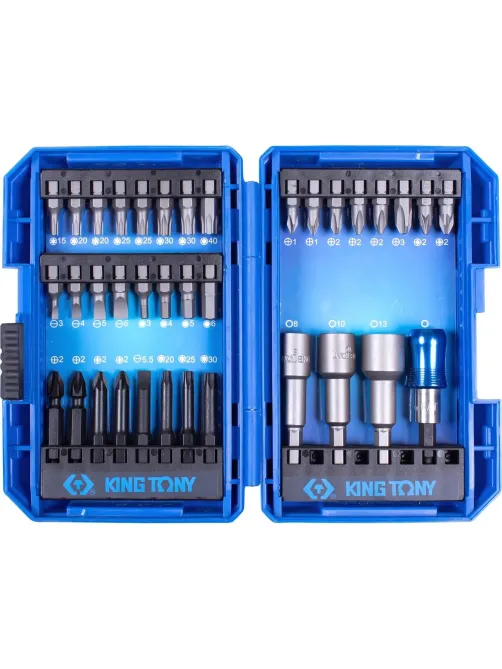 Набор бит 1/4, PH, PZ, Hex, Torx, Slotted,36 предметов KING TONY 1036MR