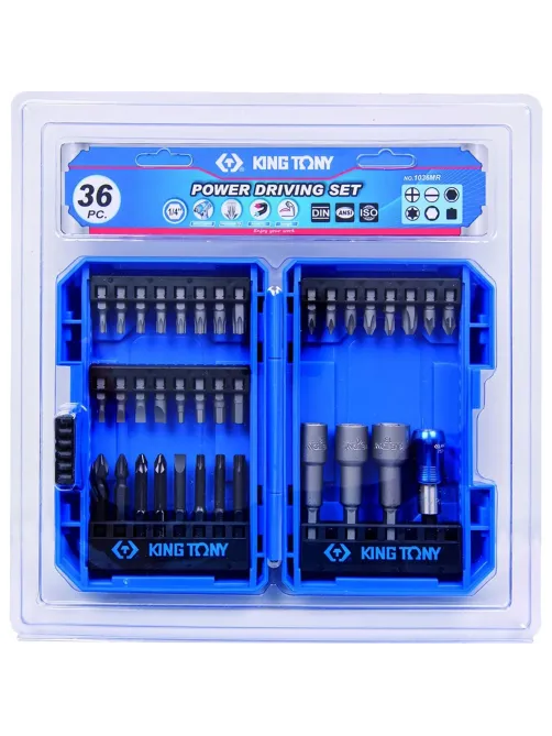 Набор бит 1/4, PH, PZ, Hex, Torx, Slotted,36 предметов KING TONY 1036MR