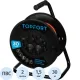 Удлинитель Topfort ПВС 2х1,5кв.мм, 30м на пласт.катушке, 4 роз. б/з, IP44