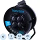 Удлинитель Topfort метал. КГ 2x2,5 кв.мм 20м 16А 4 гнезда б/з.,с/загл.,IP44