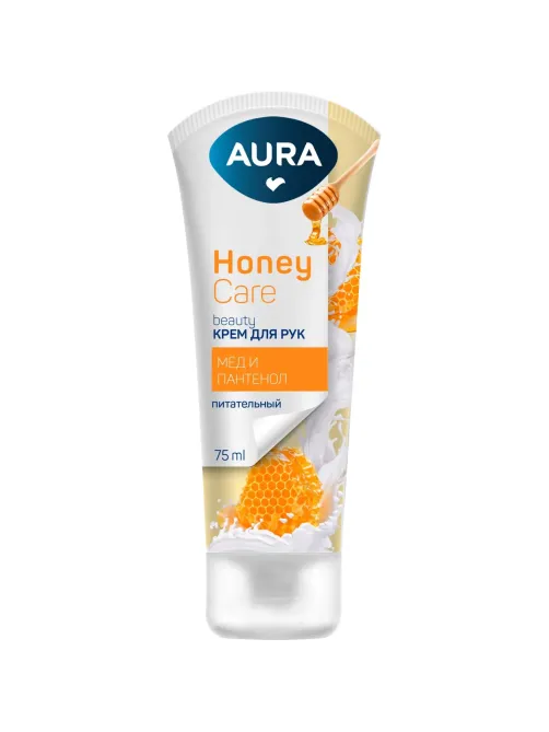 Крем для рук AURA BEAUTY с D-пантенолом и экстрактом меда  75мл. КК /24