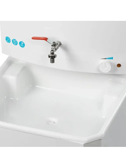 Умывальник дачный Topfort ELEGANT с подогревом 17л, пласт мойка, белый