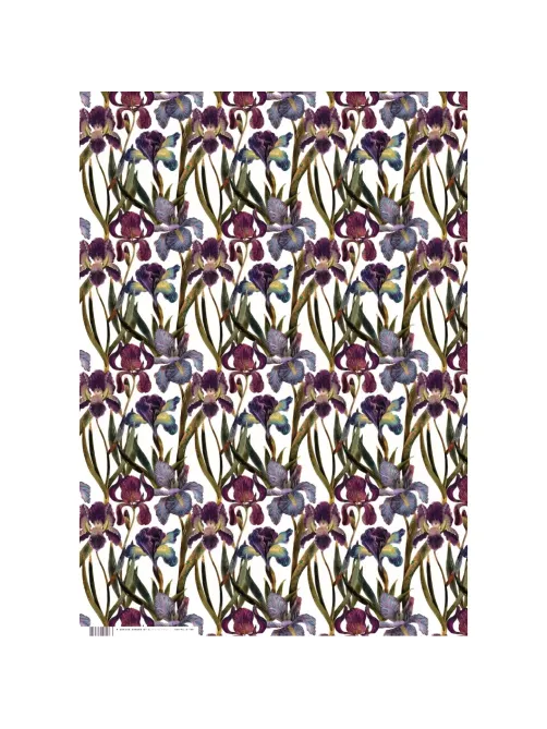 Бумага упаковочная FLORA.ИРИСЫ, 50 х 70 см (4 листа), 2-794/03