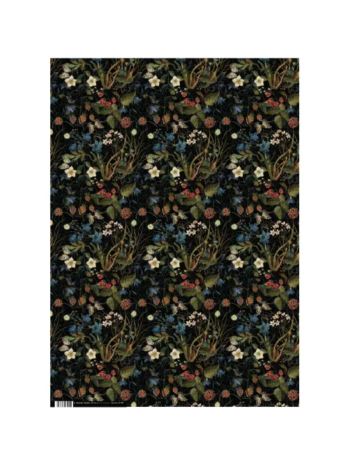 Бумага упаковочная FLORA.ЛЕСНЫЕ ЯГОДЫ, 50 х 70 см (4 листа), 2-794/02
