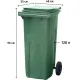 Контейнер-бак мусорный 120л, на 2-х колёсах, с крышкой, зеленый_28376