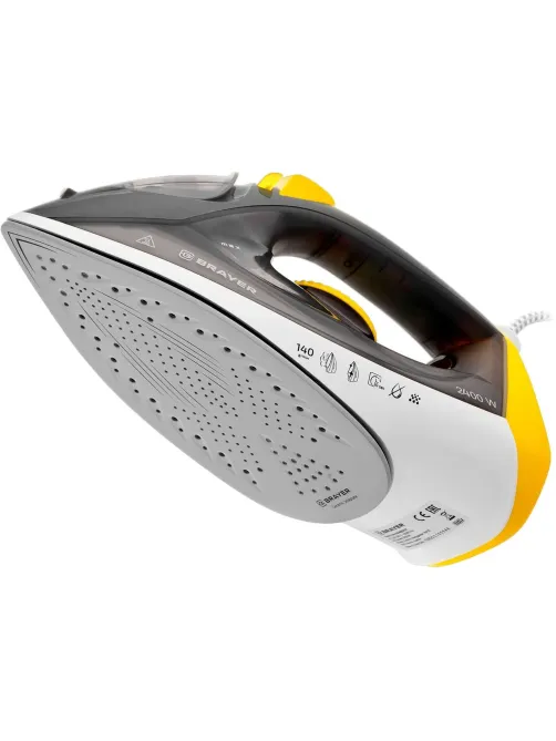 Утюг Brayer BR4003GY 2400Вт,керам,пар 140 г/мин,антикапля,разбрызг,330 мл