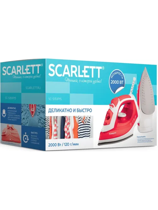Утюг SCARLETT SC-SI30P15, 2000Вт, красный