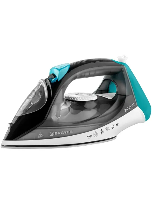 Утюг BRAYER BR4008,2400 Вт,керам,пар140 г/мин,антикапля,330 мл,верт.отпар