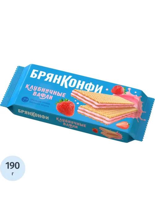 Вафли Брянконфи Клубничные, 190г