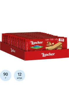 Вафли Loacker классик наполитанер 90гx12шт/уп 10861-006