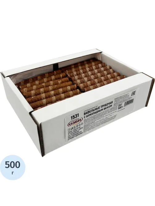 Вафельные трубочки Семейка ОЗБИ c шоколадным вкусом, 500г