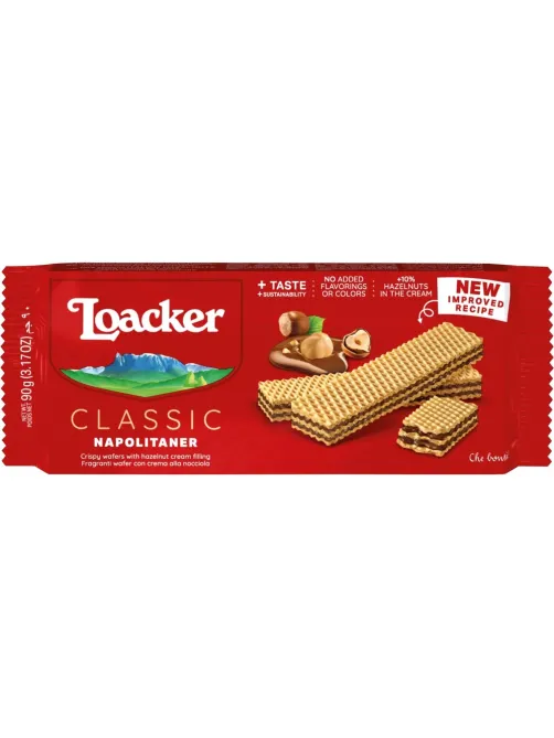 Вафли Loacker классик наполитанер 90гx12шт/уп 10861-006