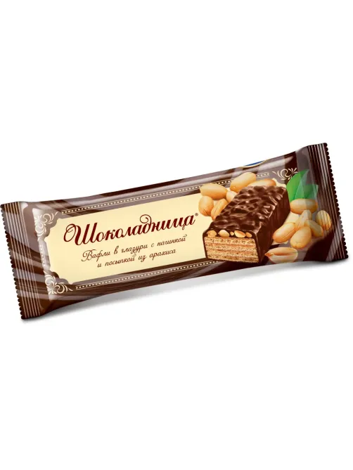 Вафли Коломенское Шоколадница глазированные, шоубокс, 40штx30г/уп