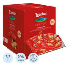 Вафли Loacker минис наполитанер, 3,2гx204шт/уп