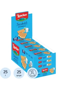 Вафли Loacker сэндвич ваниль 25гx25шт/уп 14012-029