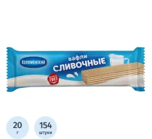 Вафли Сливочные традиционные Коломенский  20 гx154шт/уп, 356