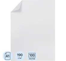 Ватман (бумага чертежная)  ф.600х840мм,пл.190 г, пачка 100л, Сыкт