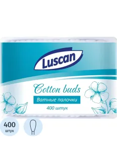 Палочки ватные Luscan п/э пакет 400шт/уп