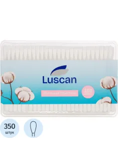 Палочки ватные Luscan   пластик. моноблок 350шт/уп