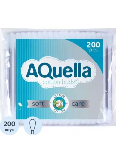 Палочки ватные AQUELLA КК/48 п/э 200шт/уп