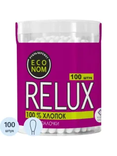 Палочки ватные RELUX 100шт/уп, стакан