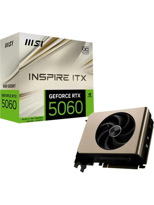 Видеокарта MSI RTX 5060 INSPIRE ITX OC 8GB 3xDP HDMI 1FAN