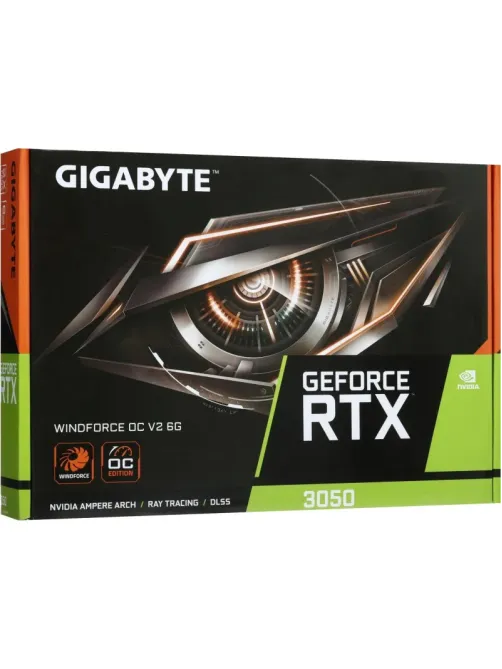 Видеокарта GIGABYTE RTX3050 WINDFORCE OC 6GB DPx2(GV-N3050WF2OCV2-6GD)