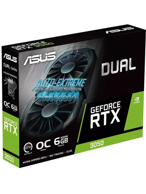 Видеокарта ASUS RTX3050 DUAL OC 6GB DVI DP HDMI(DUAL-RTX3050-O6G)