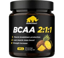 БАД PRIMEKRAFT BCAA 2:1:1 со вкусом ананас, СППДПП, банка 150г