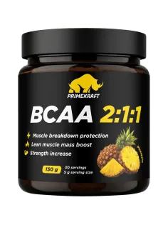 БАД PRIMEKRAFT BCAA 2:1:1 со вкусом ананас, СППДПП, банка 150г