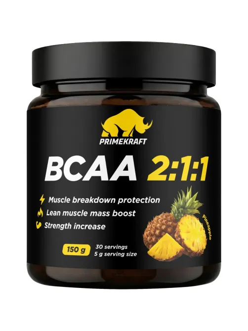 БАД PRIMEKRAFT BCAA 2:1:1 со вкусом ананас, СППДПП, банка 150г