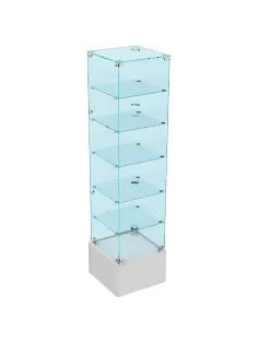 Витрина W_ Истра 510 закрытая, задн.стенка стекло 450х450х1800 серый