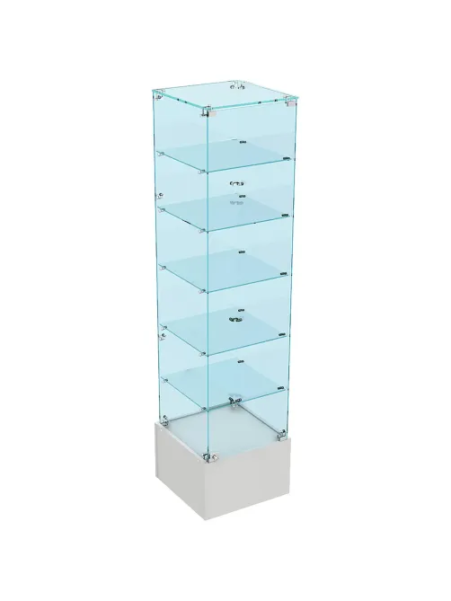 Витрина W_ Истра 510 закрытая, задн.стенка стекло 450х450х1800 серый
