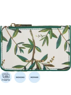 Картхолдер на молнии  flora.олива, 11.5 x 0,7 x 7,5 см 14-096/04