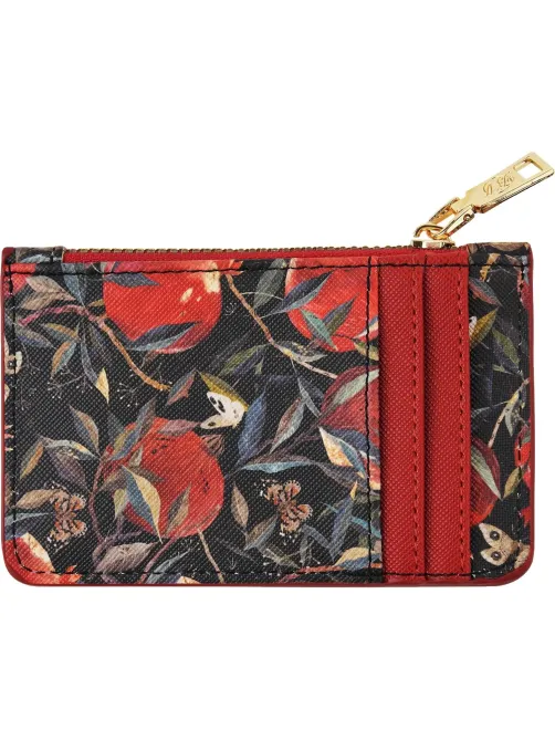 Картхолдер на молнии  flora.гранат, 11.5 x 0,7 x 7,5 см 14-096/03