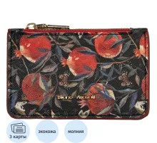 Картхолдер на молнии  flora.гранат, 11.5 x 0,7 x 7,5 см 14-096/03