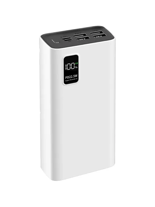 Внешний аккумулятор PERO PB07 30000 mAh,Li-Pol,output USB-C + 4USB-A,белый