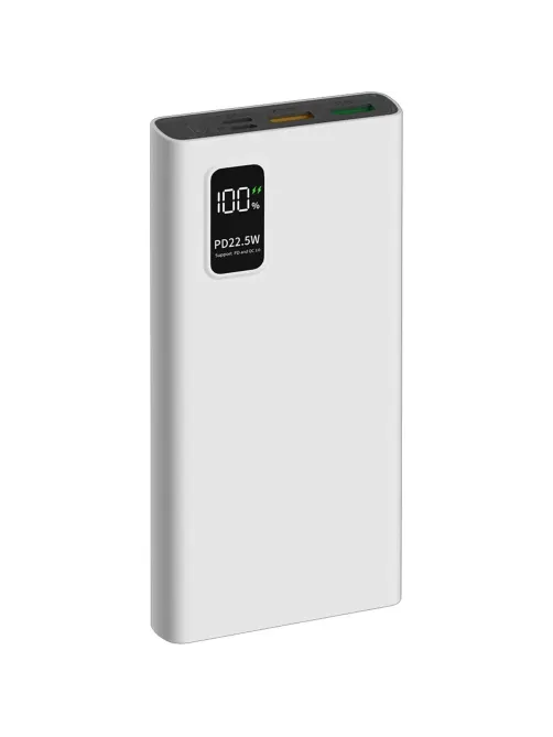 Внешний аккумулятор PERO PB05 10000 mAh,Li-Pol,output USB-C + 2USB-A,белый