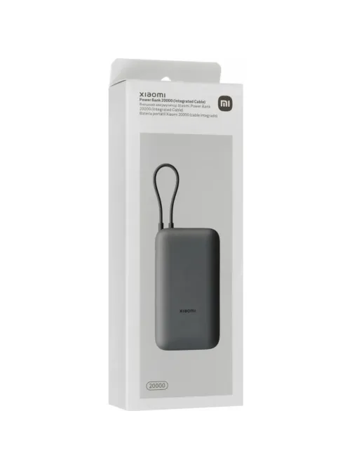 Внешний аккумулятор с встр.каб. Xiaomi BHR9740GL 20000mAh GL Dark Gray