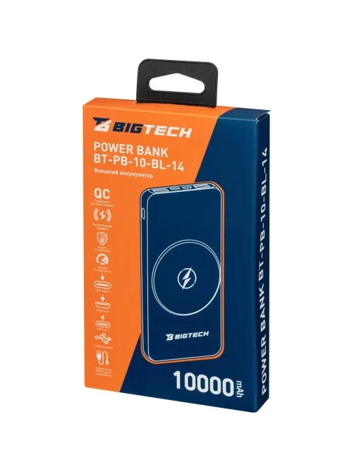 Внешний аккумулятор BigTech (BT-PB-10-BL-14) 10000 mAh черный