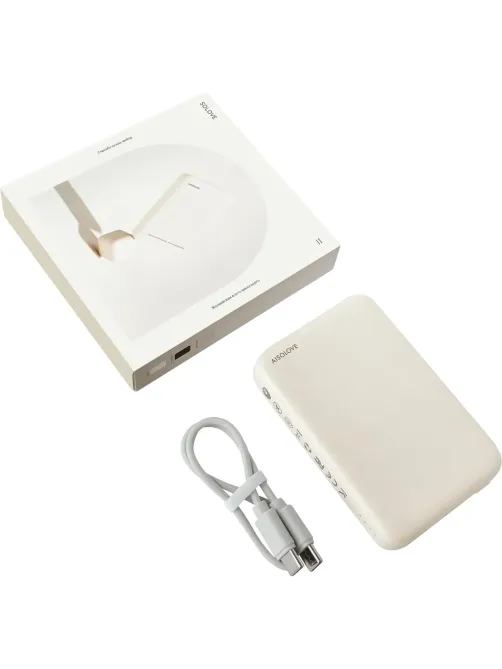 Внешний аккумулятор SOLOVE (Mi) W12 5000mAh MagSafe 20W QC+PD 3A, бежевый