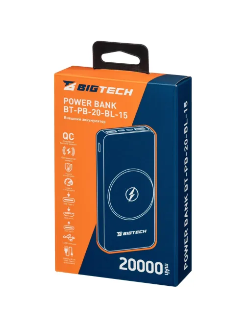 Внешний аккумулятор BigTech (BT-PB-20-BL-15) 20000 mAh черный