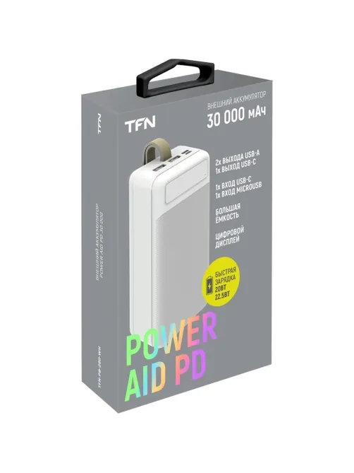 Внешний аккумулятор TFN 30000mAh PowerAid PD white