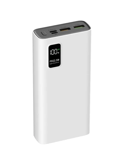 Внешний аккумулятор PERO PB06 20000 mAh,Li-Pol,output USB-C + 2USB-A,белый