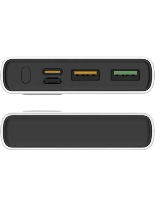Внешний аккумулятор PERO PB05 10000 mAh,Li-Pol,output USB-C + 2USB-A,белый
