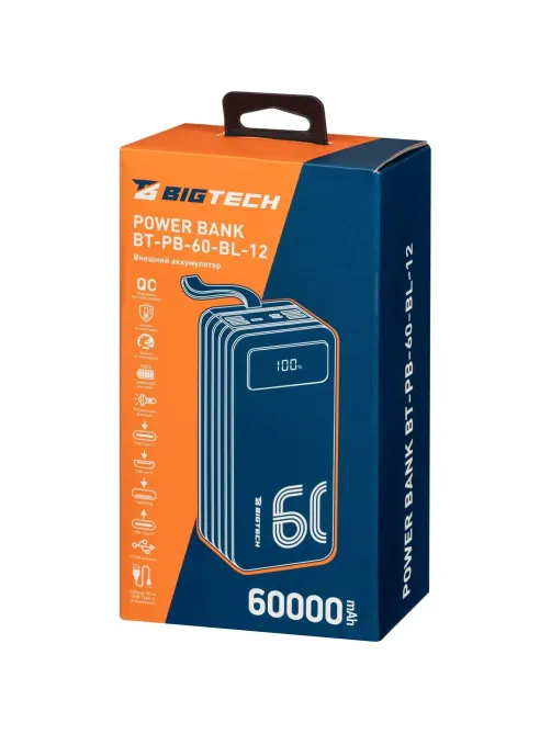 Внешний аккумулятор BigTech (BT-PB-60-BL-12) 60000 mAh черный