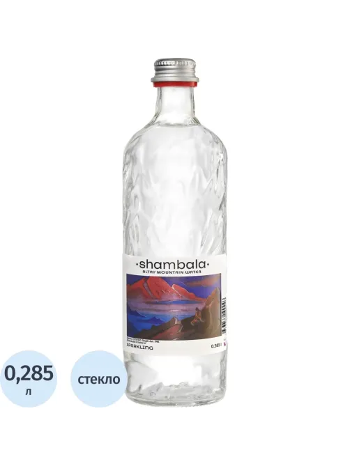 Вода минеральная Шамбала Горная природная стекло газ 0,585л